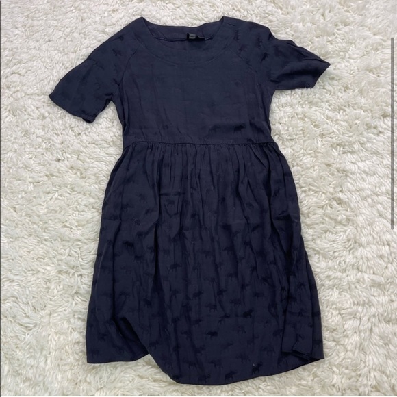 ASOS Elephant Embossed Babydoll Short Sleeve Dress - Picture 2 of 5